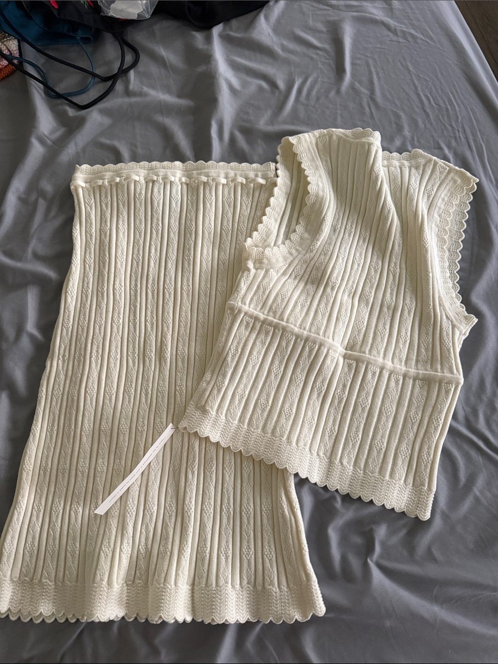NWT REFORMATION Erin Cotton Sweater Set, Fior di Latte, size S - Picture 10 of 10